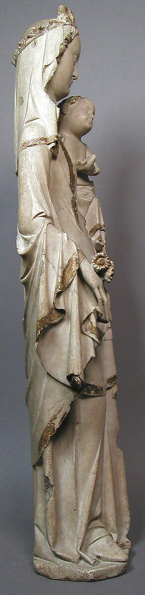 Virgin and Child, Marble with gilding, French
