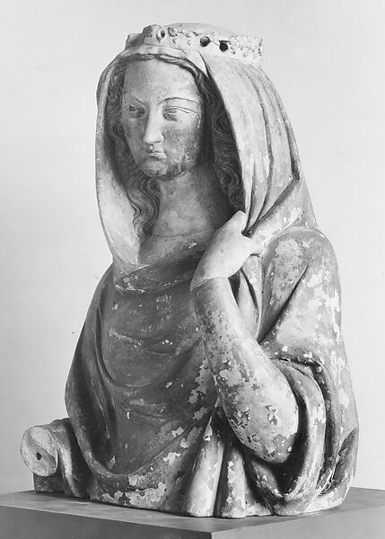 Bust of a Women, Stone with paint and gilding, German
