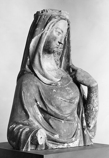 Bust of a Women, Stone with paint and gilding, German