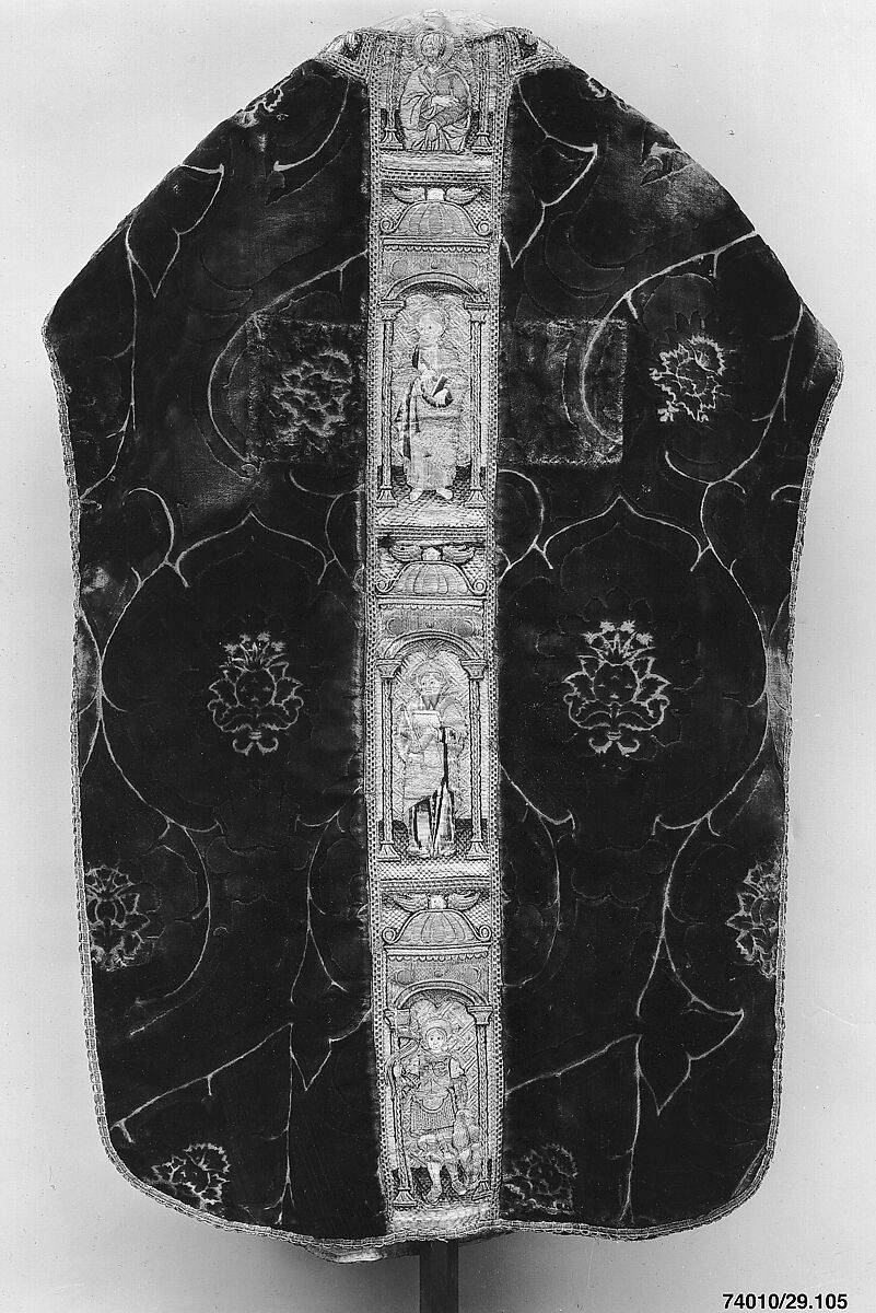 Chasuble, Velvet, silk, gold thread, Italian