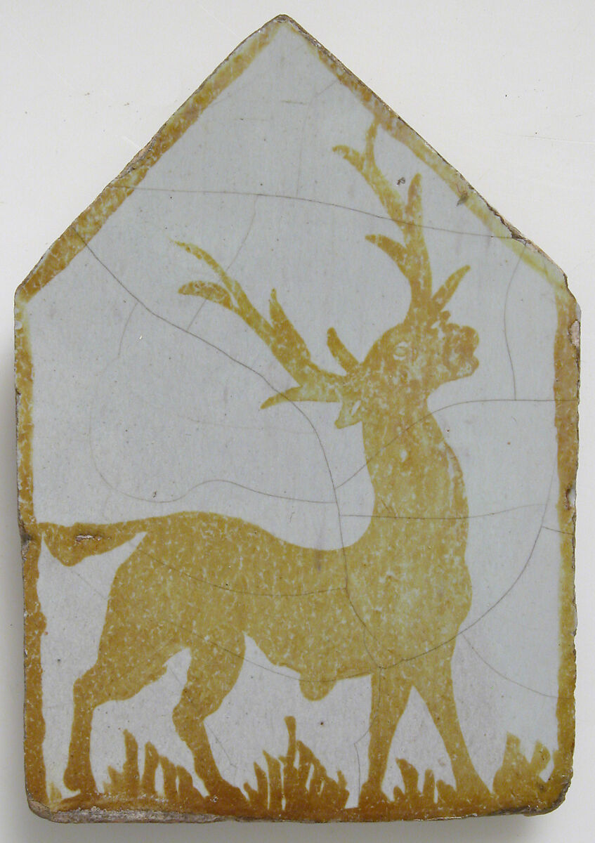 Tile, Earthenware, tin-glaze, Spanish (?) 