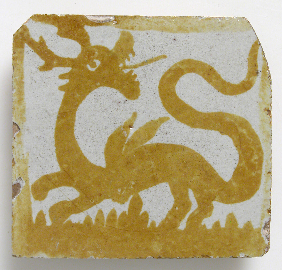 Tile, Earthenware, tin-glaze, Spanish (?) 