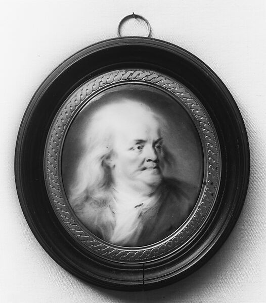 Plaque Portrait of Benjamin Franklin, Weyller, Enamel 
