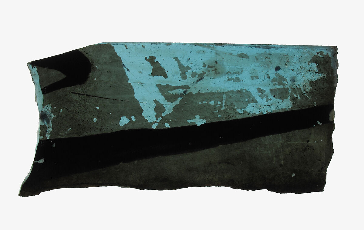 Glass Fragment, Pot-metal glass and vitreous paint, European 