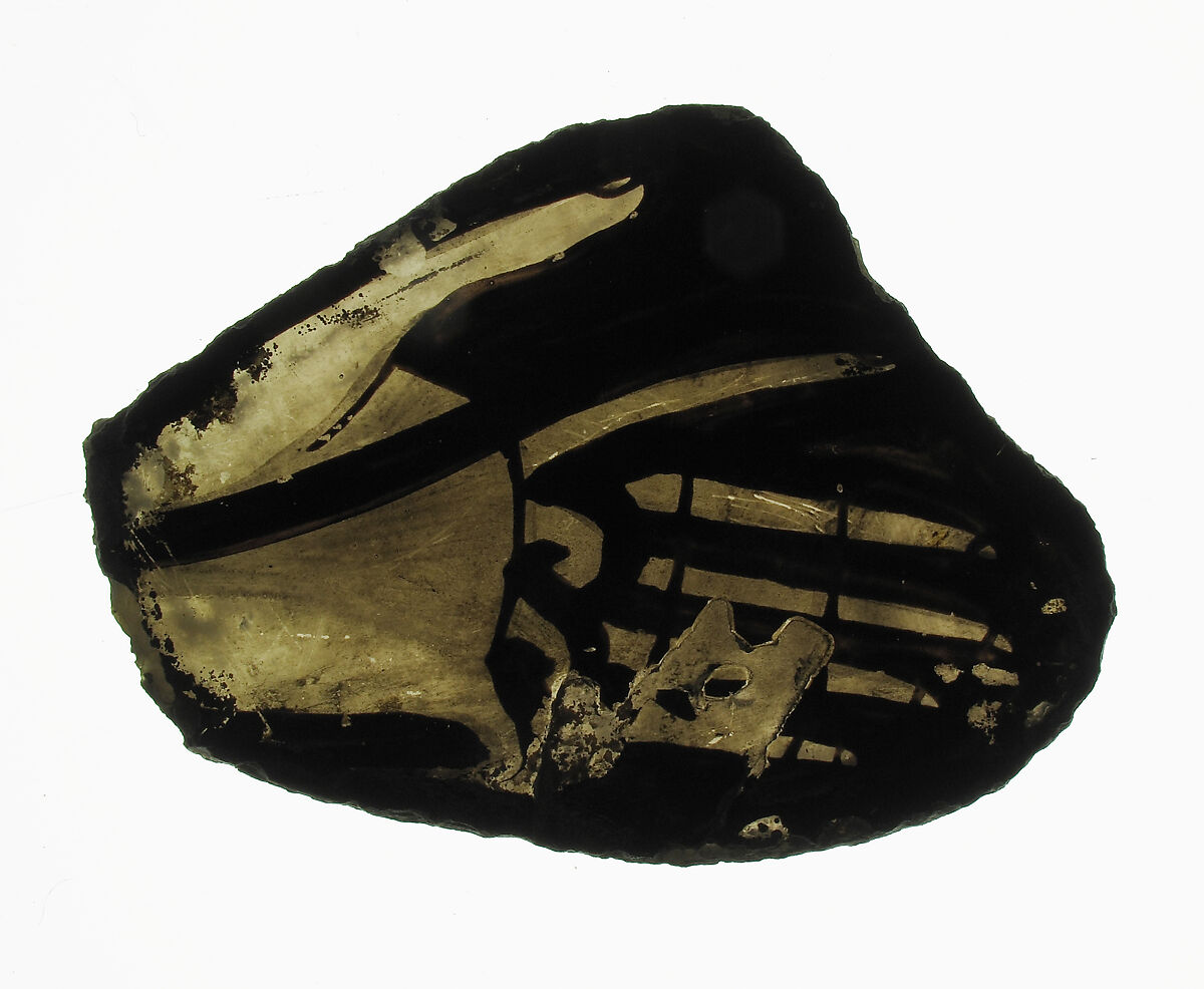 Fragment, Pot-metal glass and vitreous paint, European 