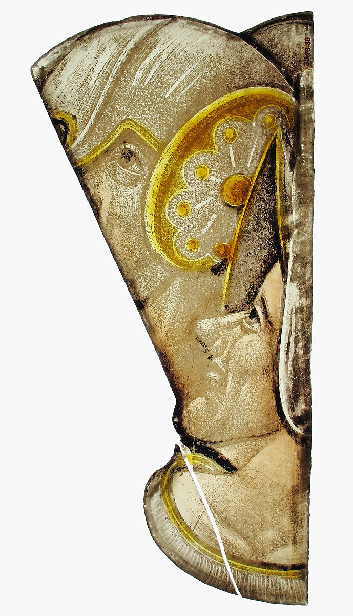 Fragment, Pot-metal glass and vitreous paint, South Netherlandish (?) 
