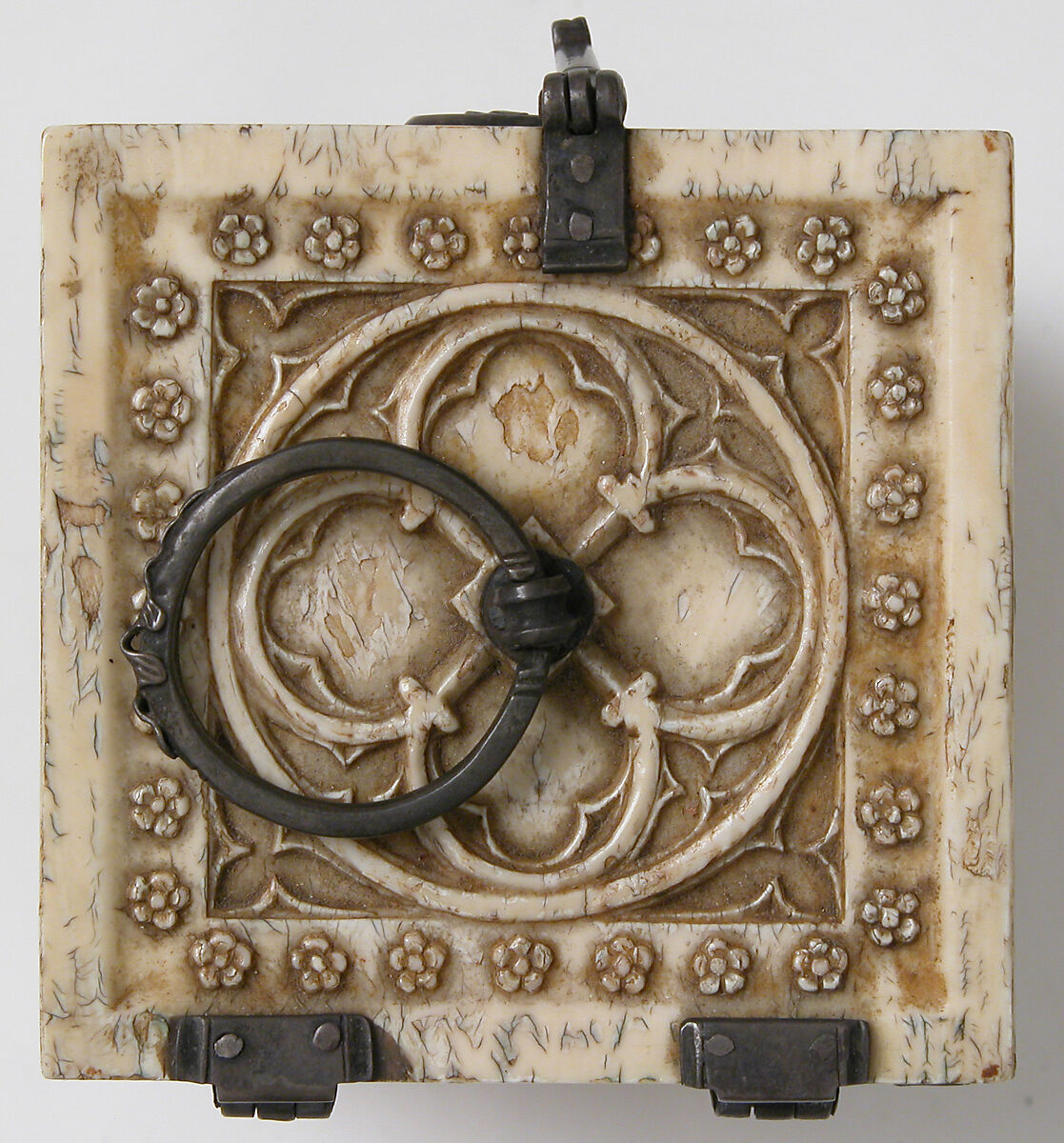 Box with Scenes from the Infancy of Christ, Elephant ivory, metal (silver?) mounts, European (French style)