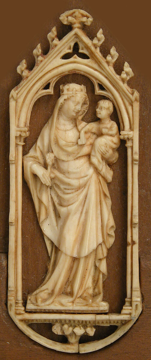 Panel with Virgin and Child, Elephant ivory, French 