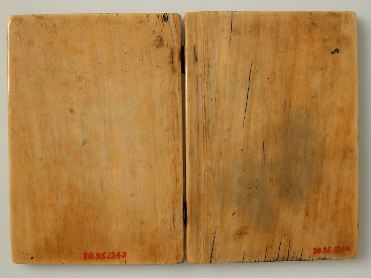 Diptych with Dormition and Coronation of the Virgin, Elephant ivory with metal mounts, French or South Netherlandish