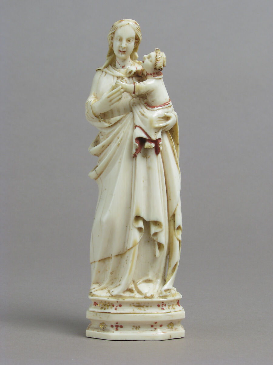 Virgin and Child, Elephant ivory, polychromy, gilding, Italian