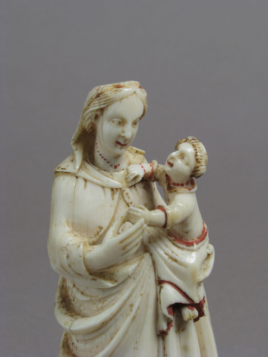 Virgin and Child, Elephant ivory, polychromy, gilding, Italian