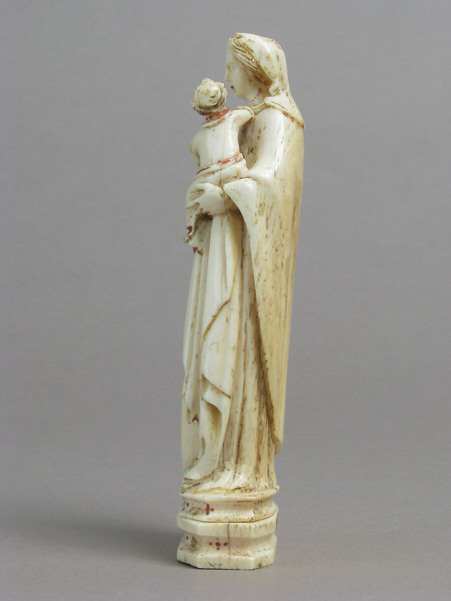 Virgin and Child, Elephant ivory, polychromy, gilding, Italian