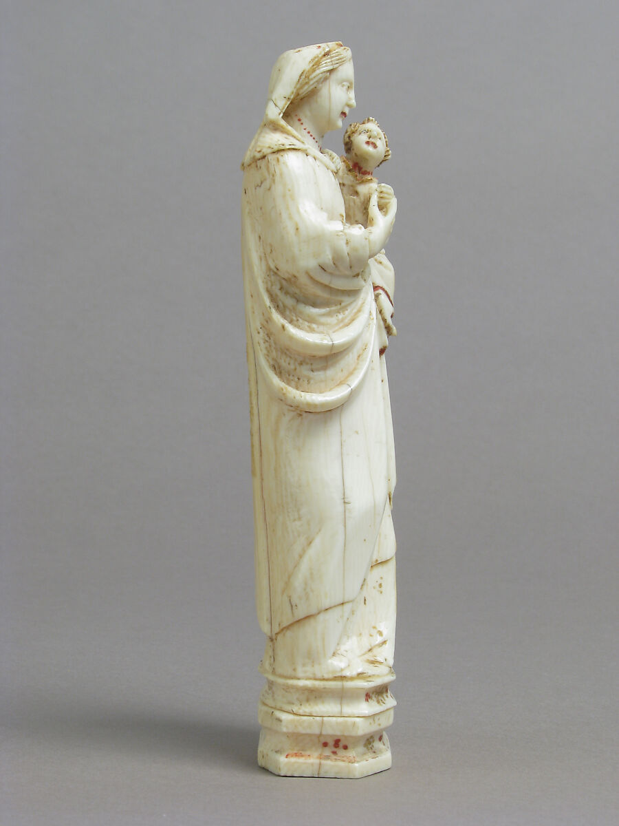Virgin and Child, Elephant ivory, polychromy, gilding, Italian