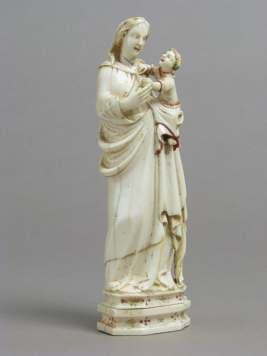 Virgin and Child, Elephant ivory, polychromy, gilding, Italian
