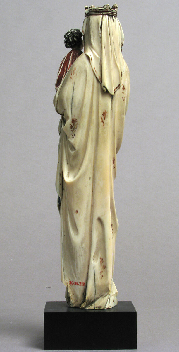 Virgin and Child, Elephant ivory with paint and gilding, European (Medieval style)