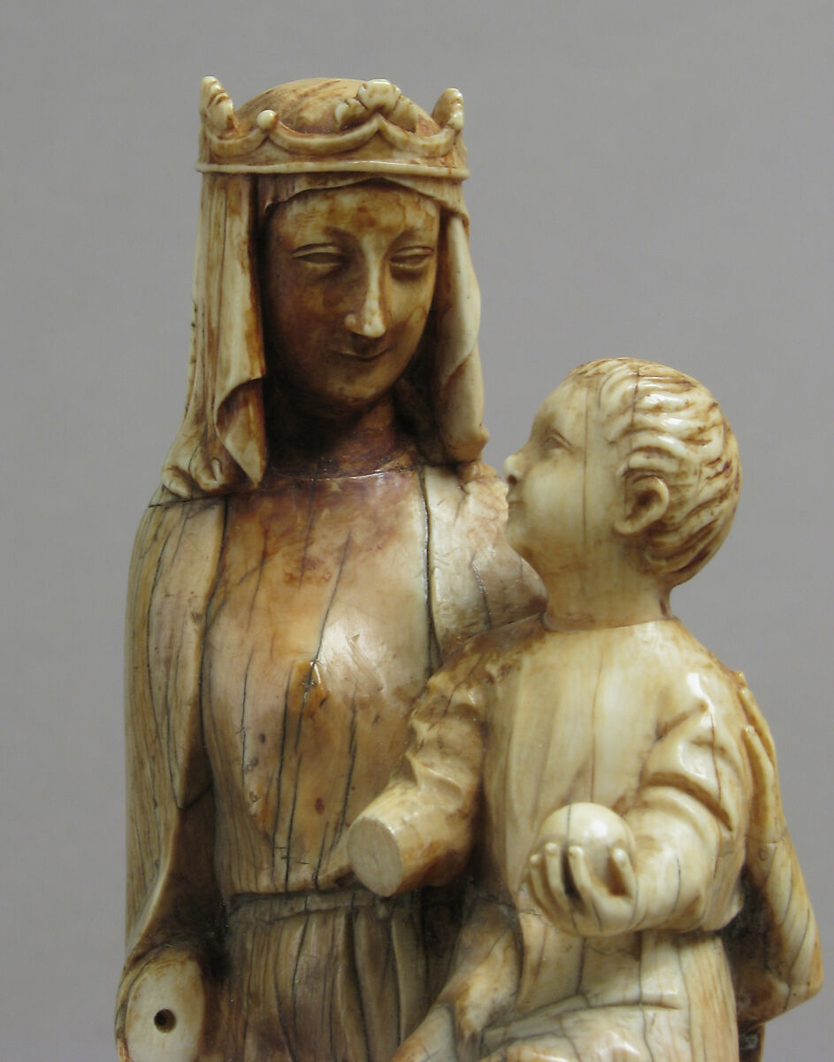 Seated Virgin and Child, Elephant ivory, French