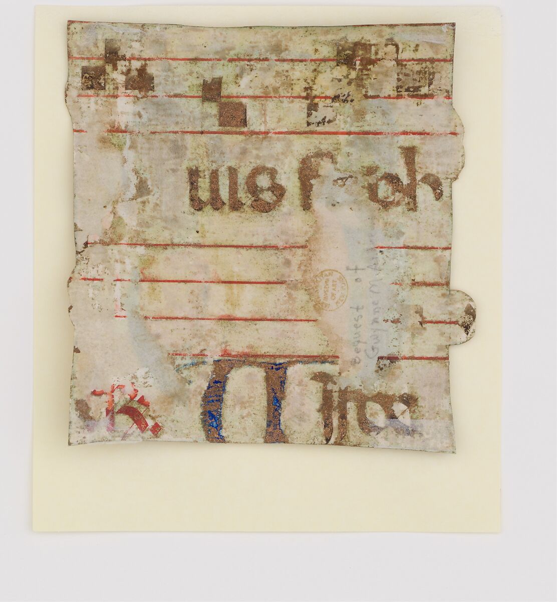 Manuscript Illumination with Saint Stephen in an Initial S, from an Antiphonary, Master of the Brussels Initials (Italian, Bologna, active ca. 1390–ca. 1420), Tempera, ink, and gold on parchment, Italian