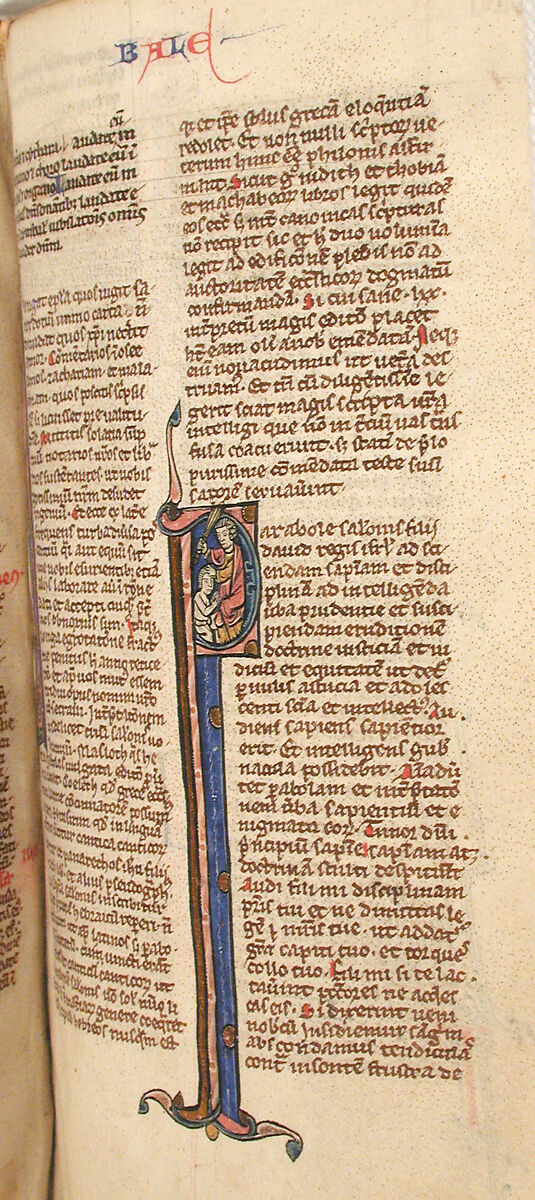 Bible, Tempera, ink, and metal leaf on parchment; leather binding, French