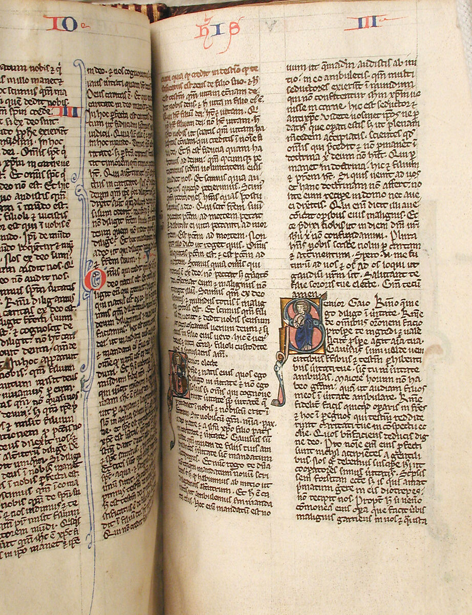 Bible, Tempera, ink, and metal leaf on parchment; leather binding, French