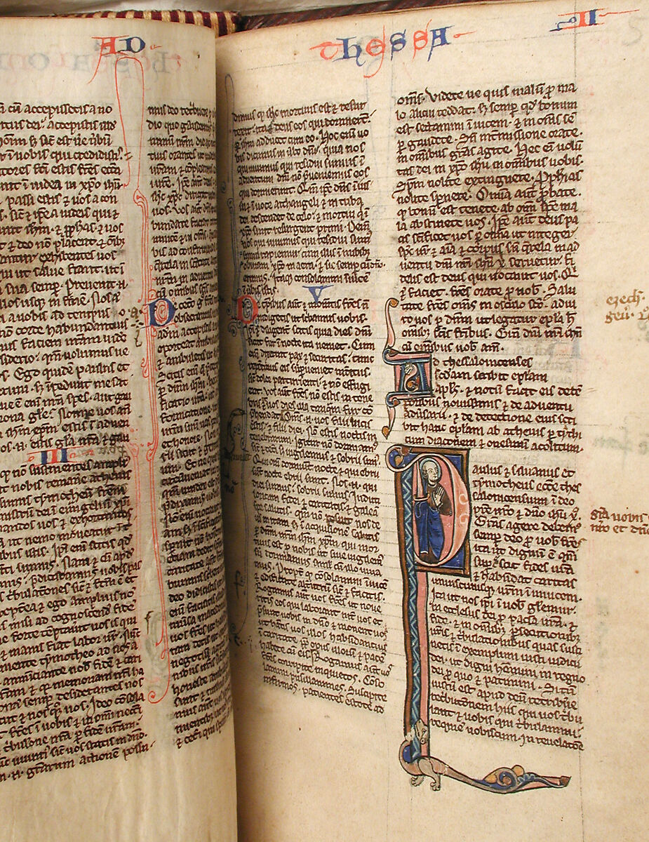 Bible, Tempera, ink, and metal leaf on parchment; leather binding, French