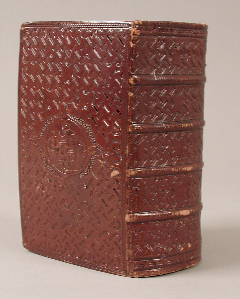 Bible, Tempera, ink, and metal leaf on parchment; leather binding, French