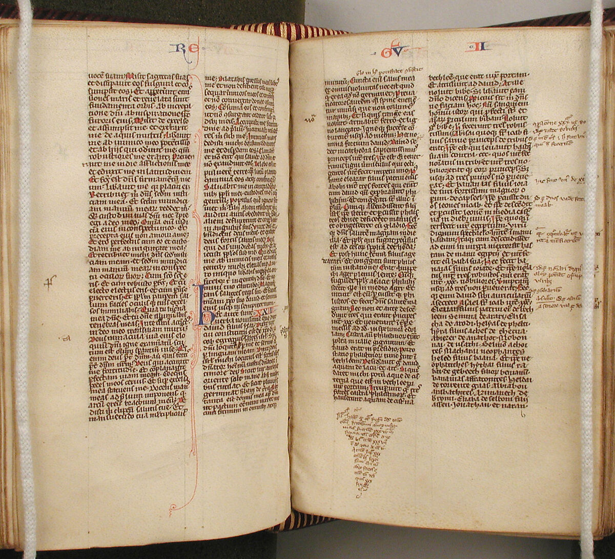 Bible, Tempera, ink, and metal leaf on parchment; leather binding, French