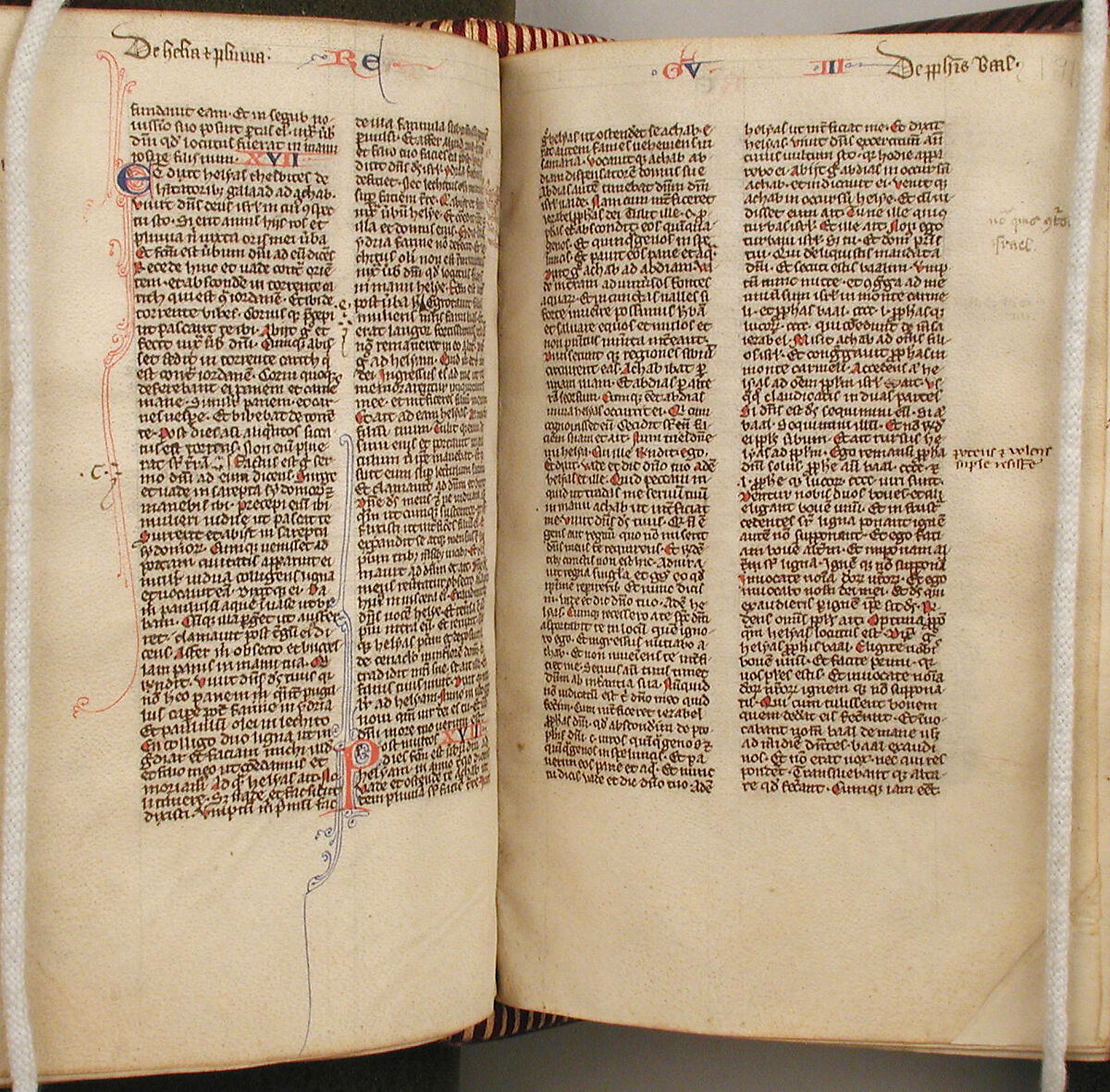 Bible, Tempera, ink, and metal leaf on parchment; leather binding, French