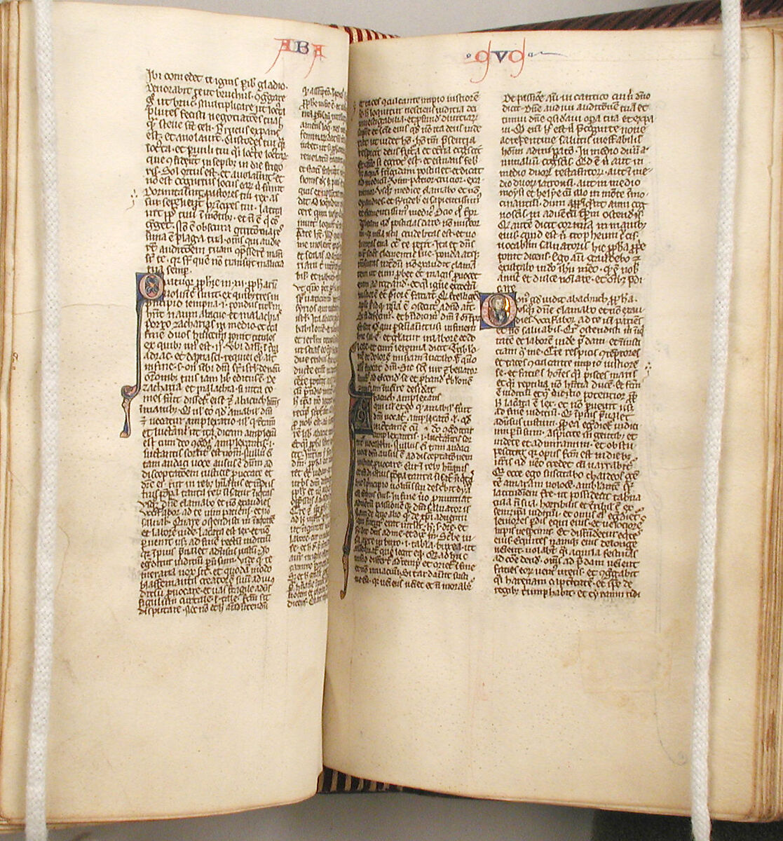 Bible, Tempera, ink, and metal leaf on parchment; leather binding, French