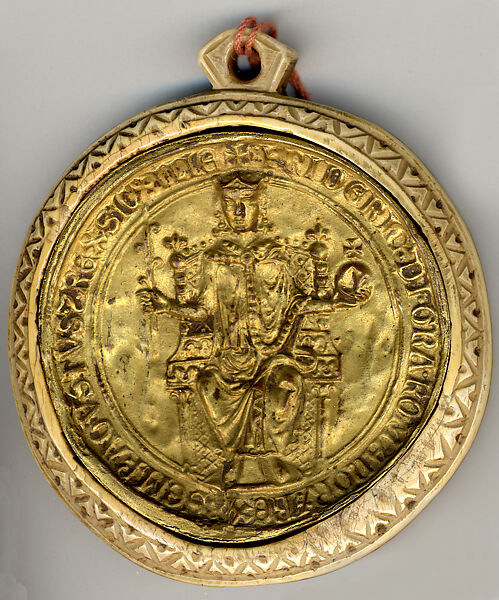 Seal with Frederick II, copper-gilt over sealing wax, German 