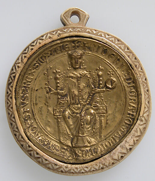 Seal with Frederick II, Gilded copper over sealing wax, German