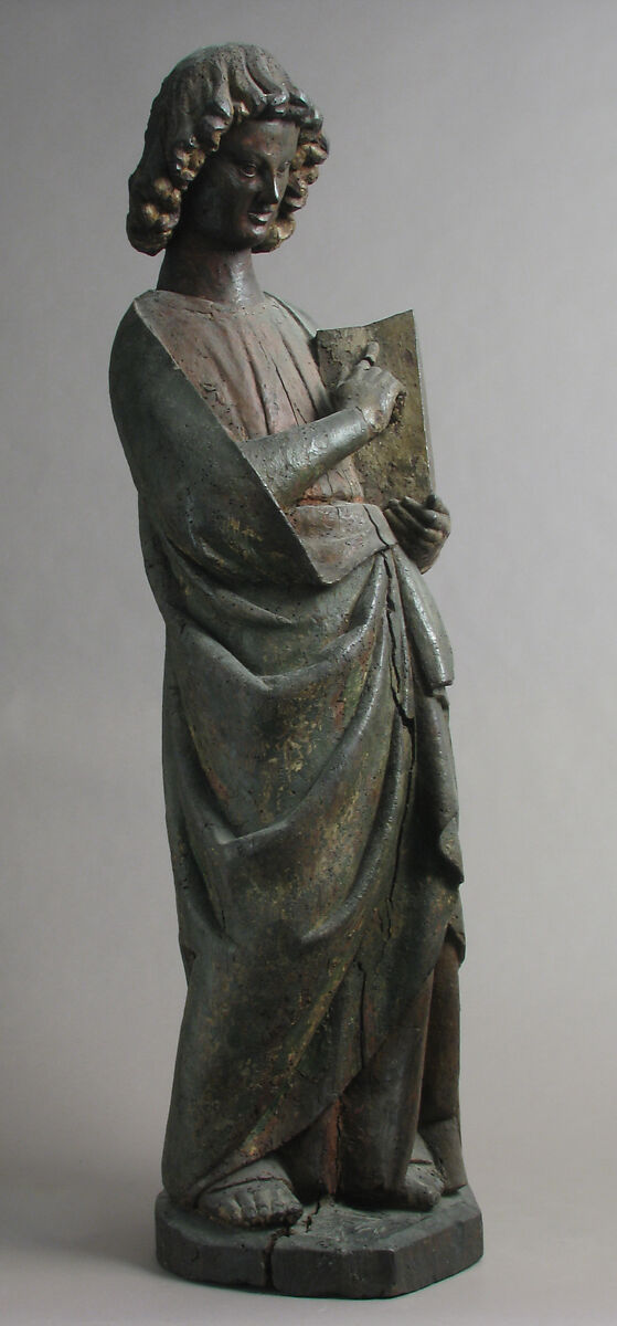 Saint John The Evangelist, Wood, polychromy, French or Spanish 