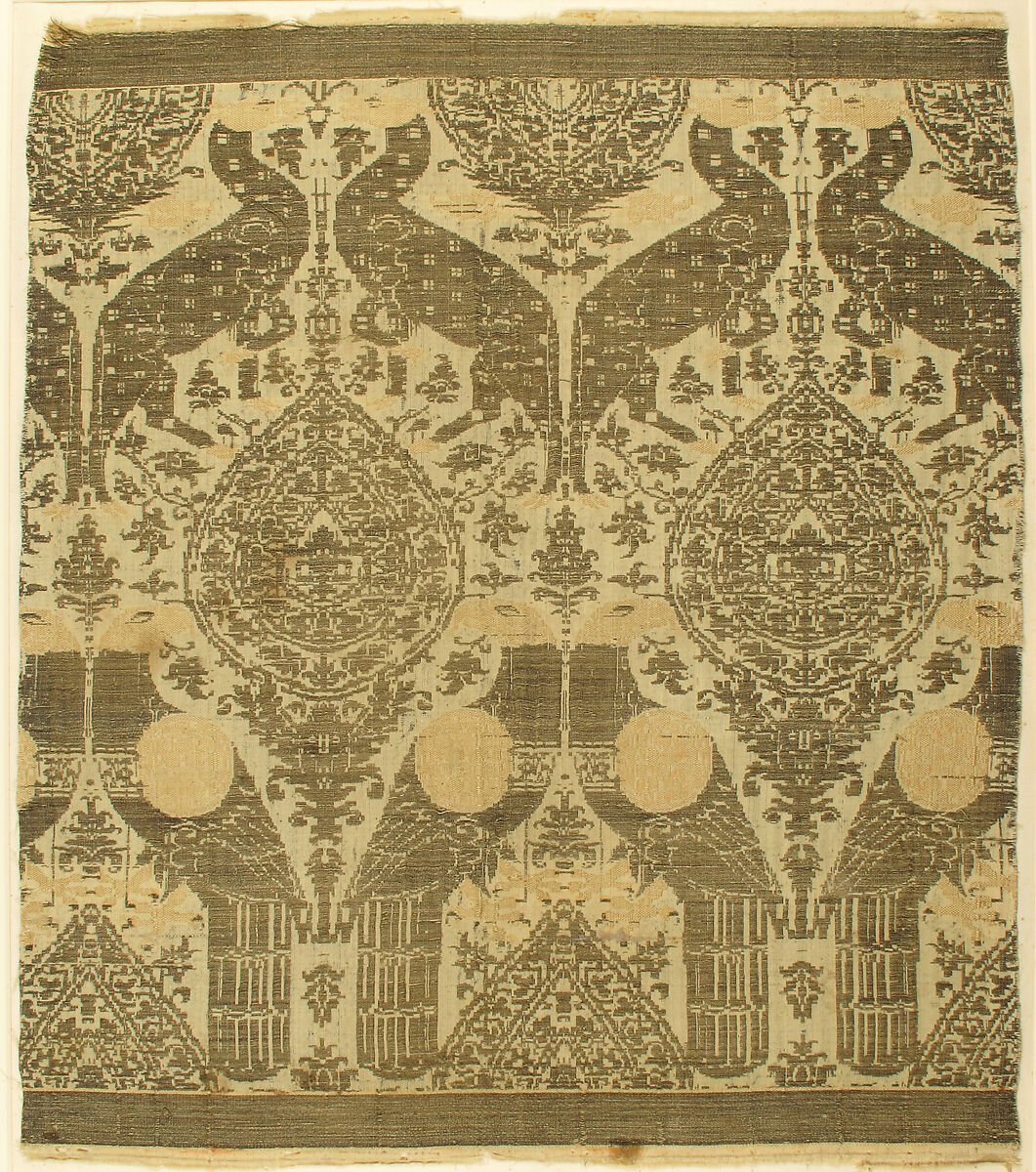Textile with Animals, Silk, gold thread, Italian