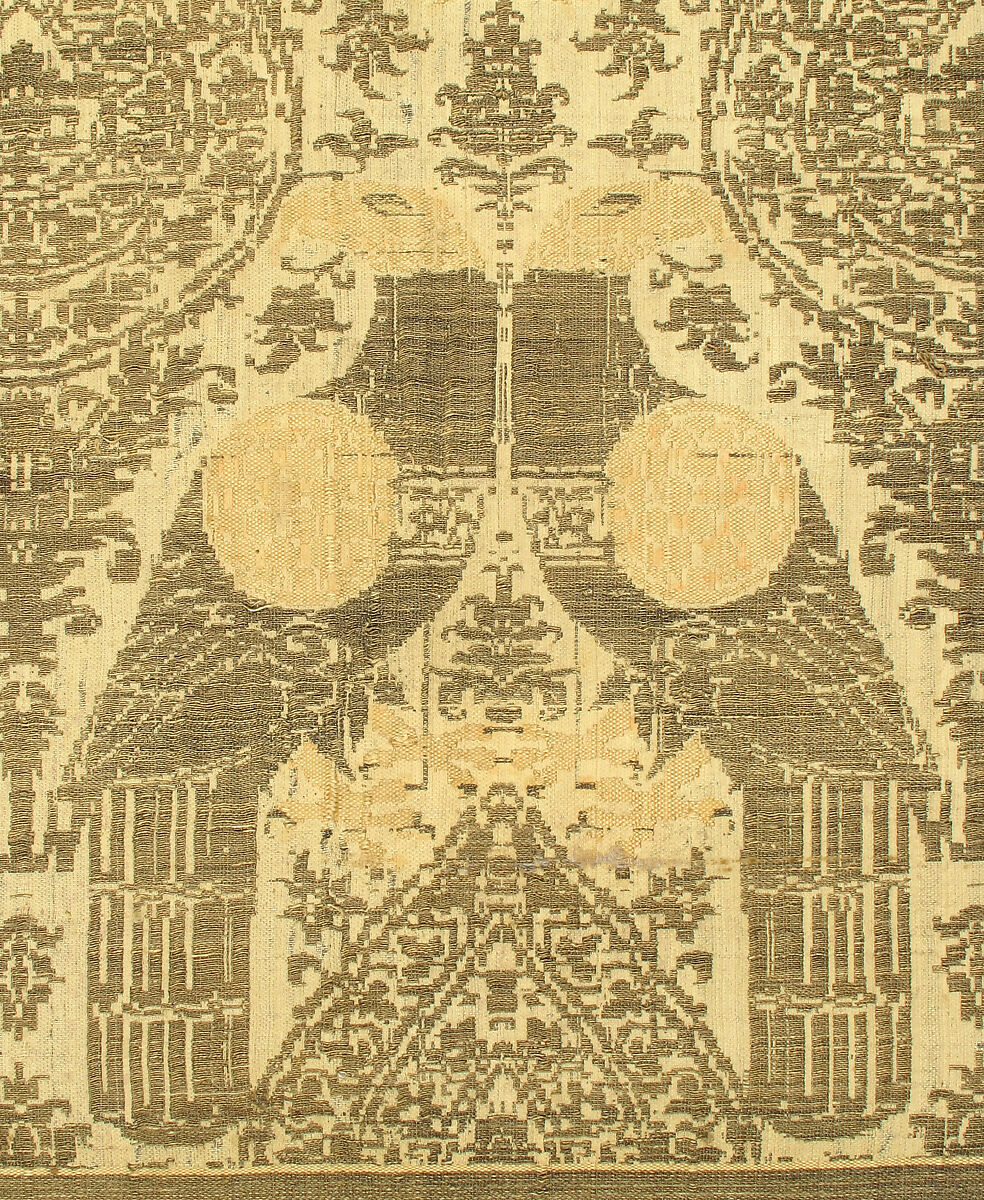Textile with Animals, Silk, gold thread, Italian