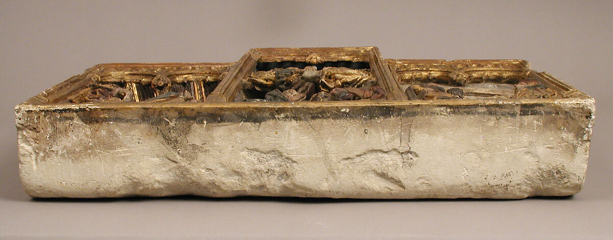 Altarpiece with Scenes of the Infancy of Christ, Limestone, polychromed, gilding, North French or South Netherlandish