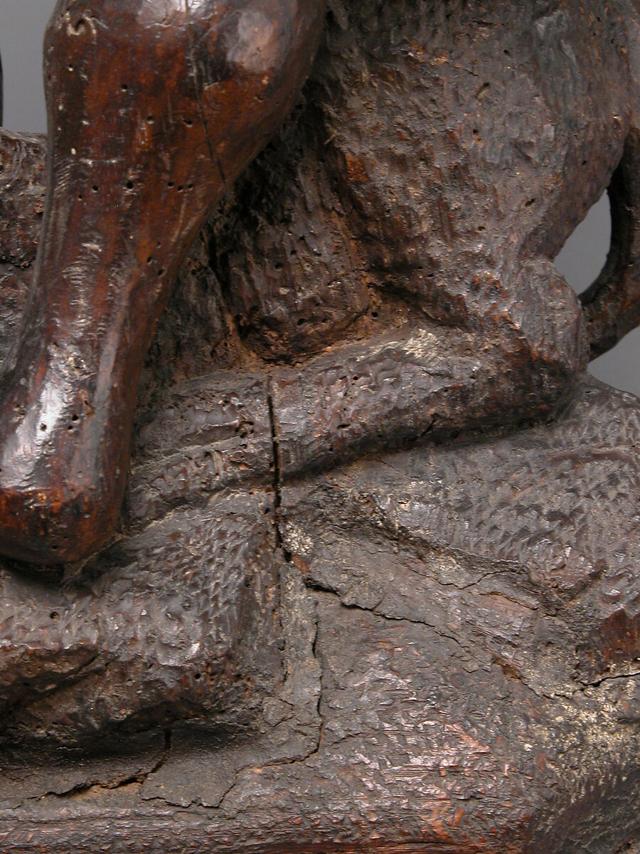 Saint Michael Slaying the Demon, Pine, dark stain, German