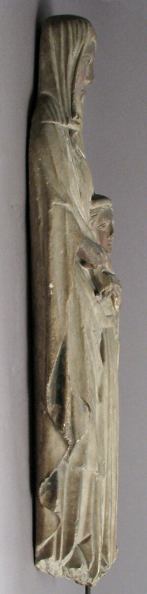 Education of the Virgin by Saint Anne, Alabaster, paint, Spanish