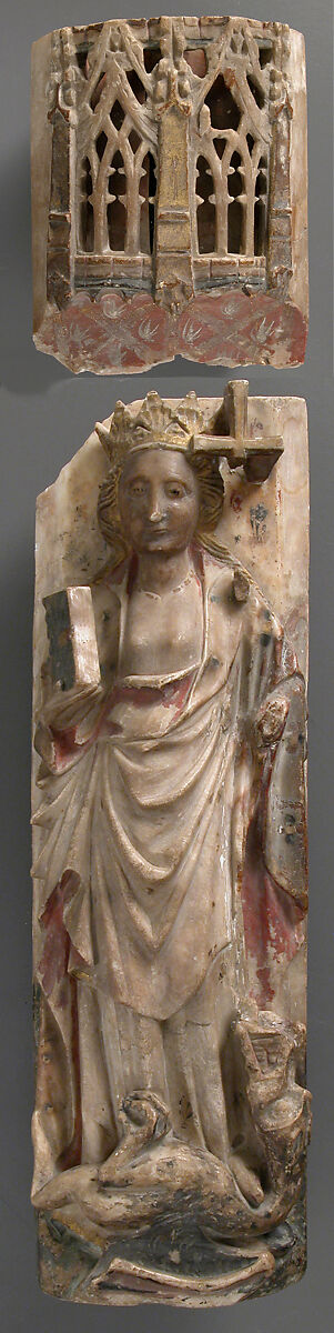 Saint Margaret of Antioch, British School, Alabaster with paint and gilding, British 