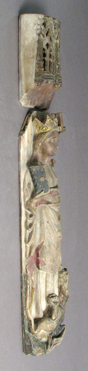 Saint Margaret of Antioch, British School, Alabaster with paint and gilding, British