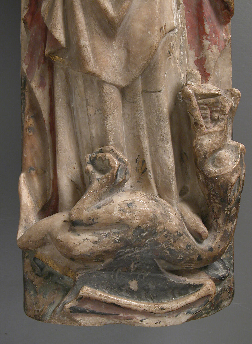 Saint Margaret of Antioch, British School, Alabaster with paint and gilding, British