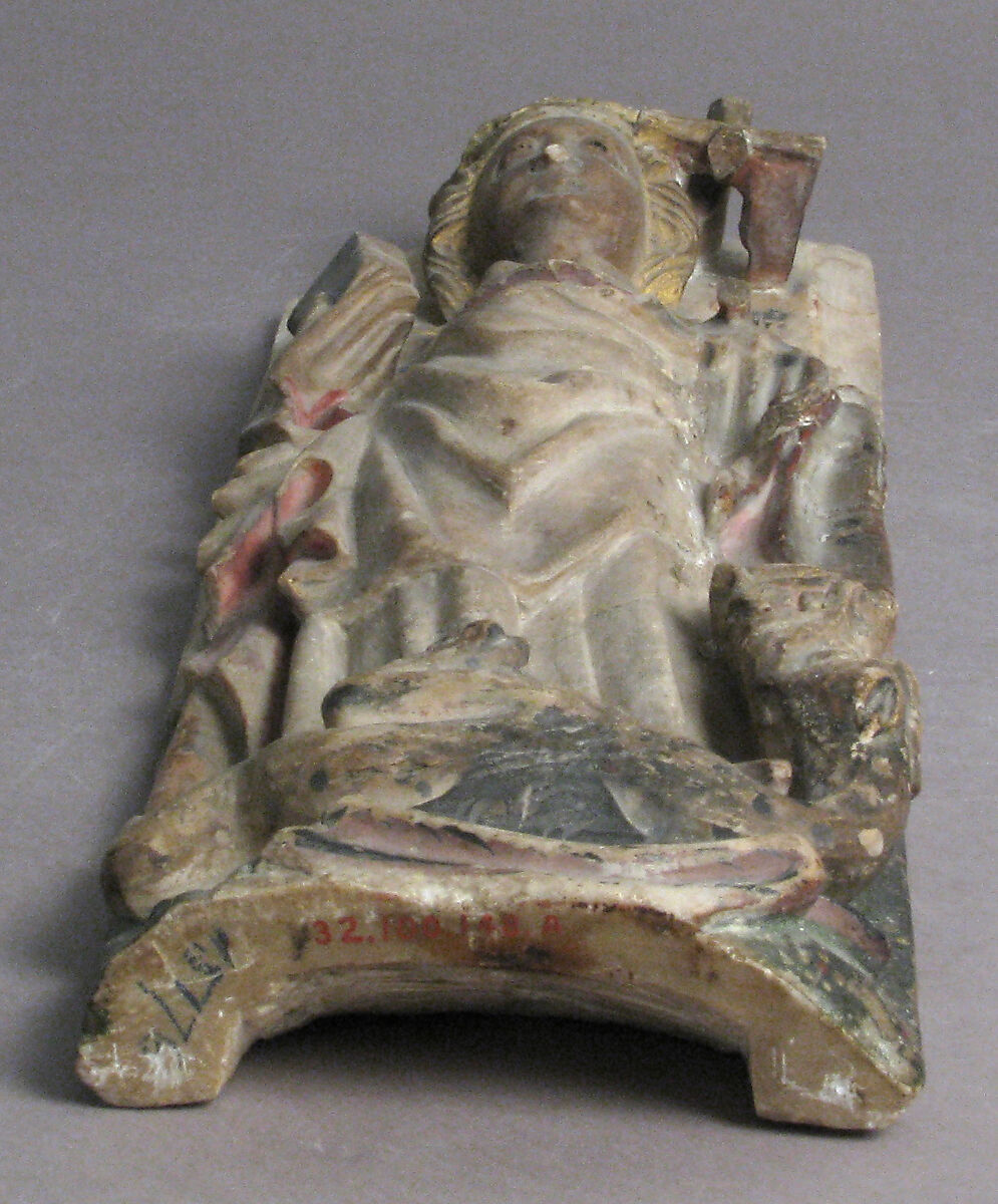 Saint Margaret of Antioch, British School, Alabaster with paint and gilding, British
