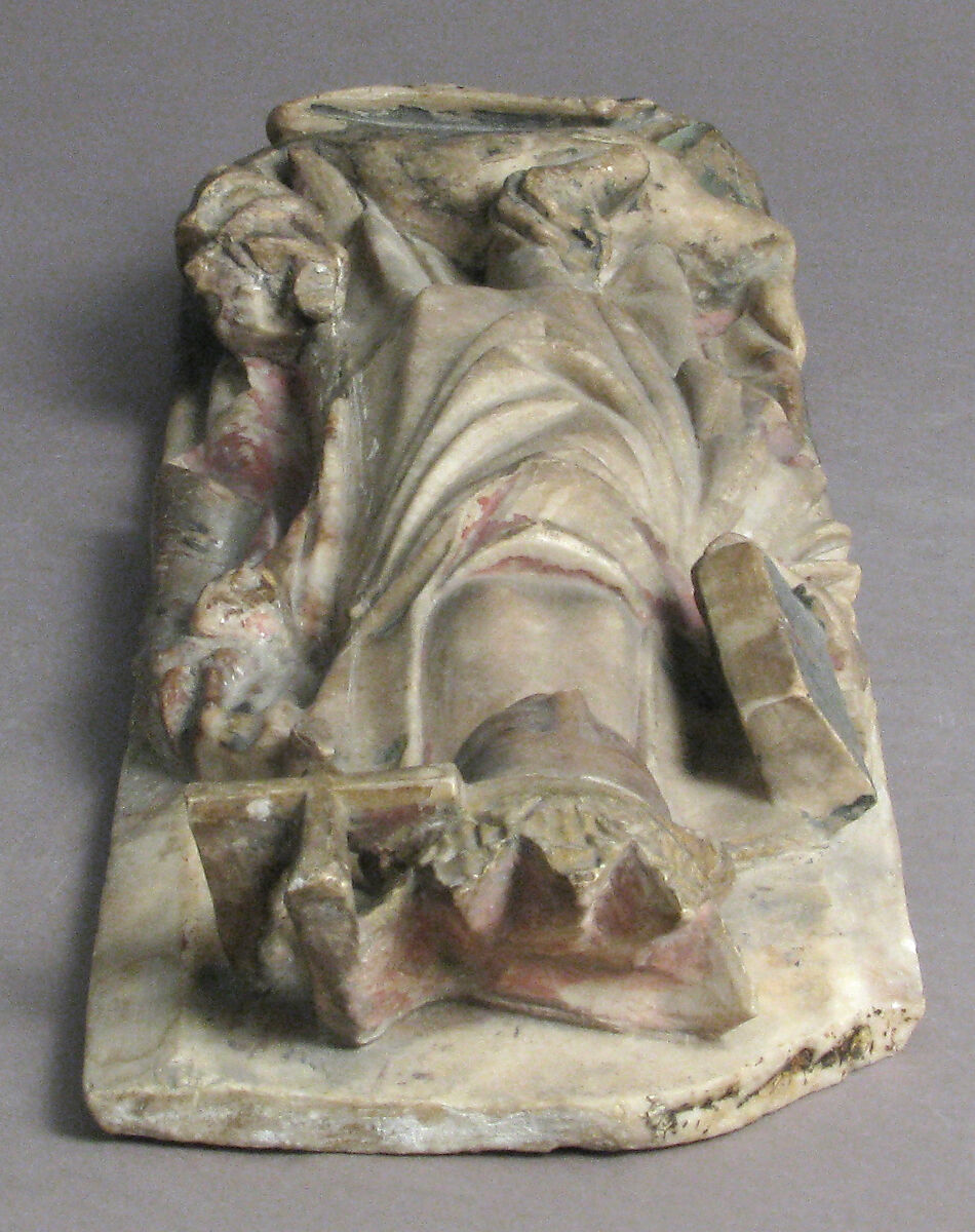 Saint Margaret of Antioch, British School, Alabaster with paint and gilding, British