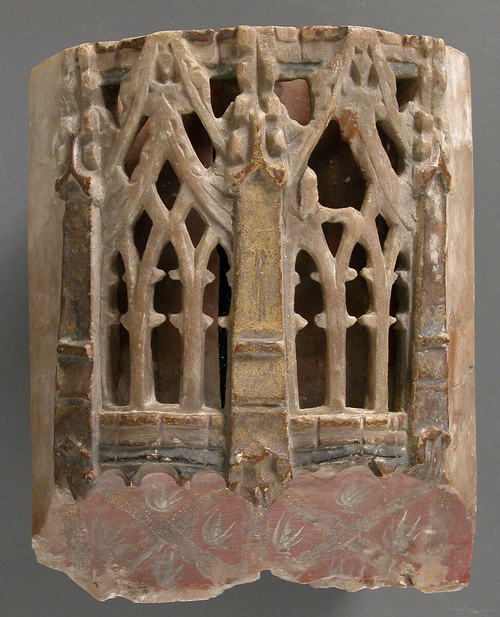 Saint Margaret of Antioch, British School, Alabaster with paint and gilding, British