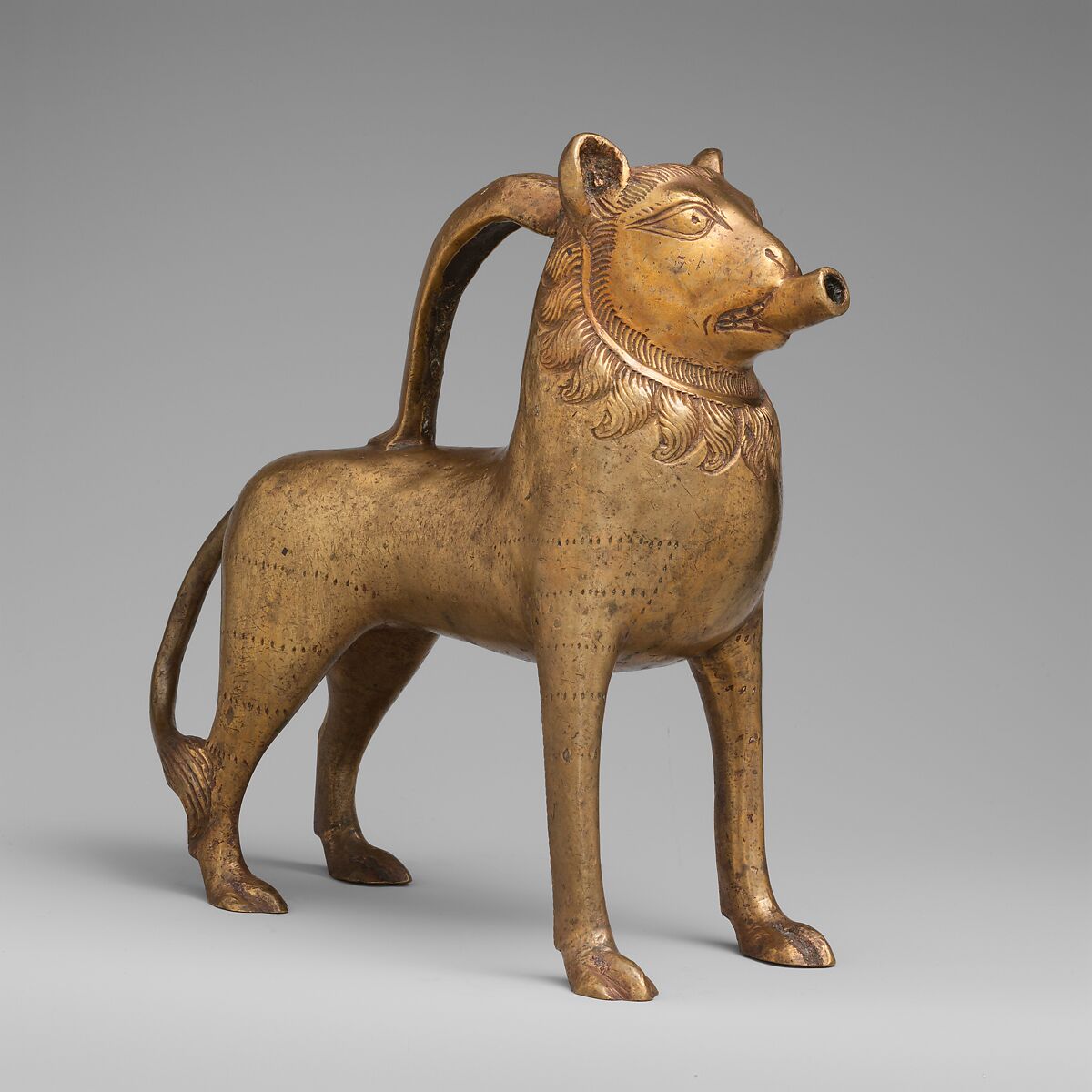 Aquamanile in the Form of a Lion, Copper alloy, German