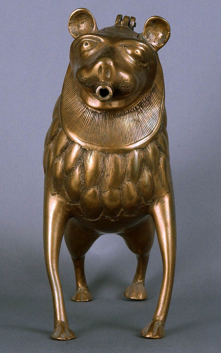 Aquamanile in the Form of a Lion, Copper alloy, German