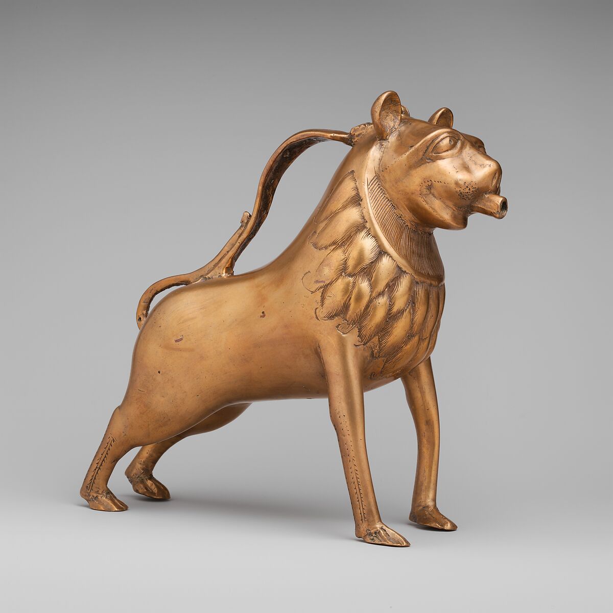 Aquamanile in the Form of a Lion, Copper alloy, German 