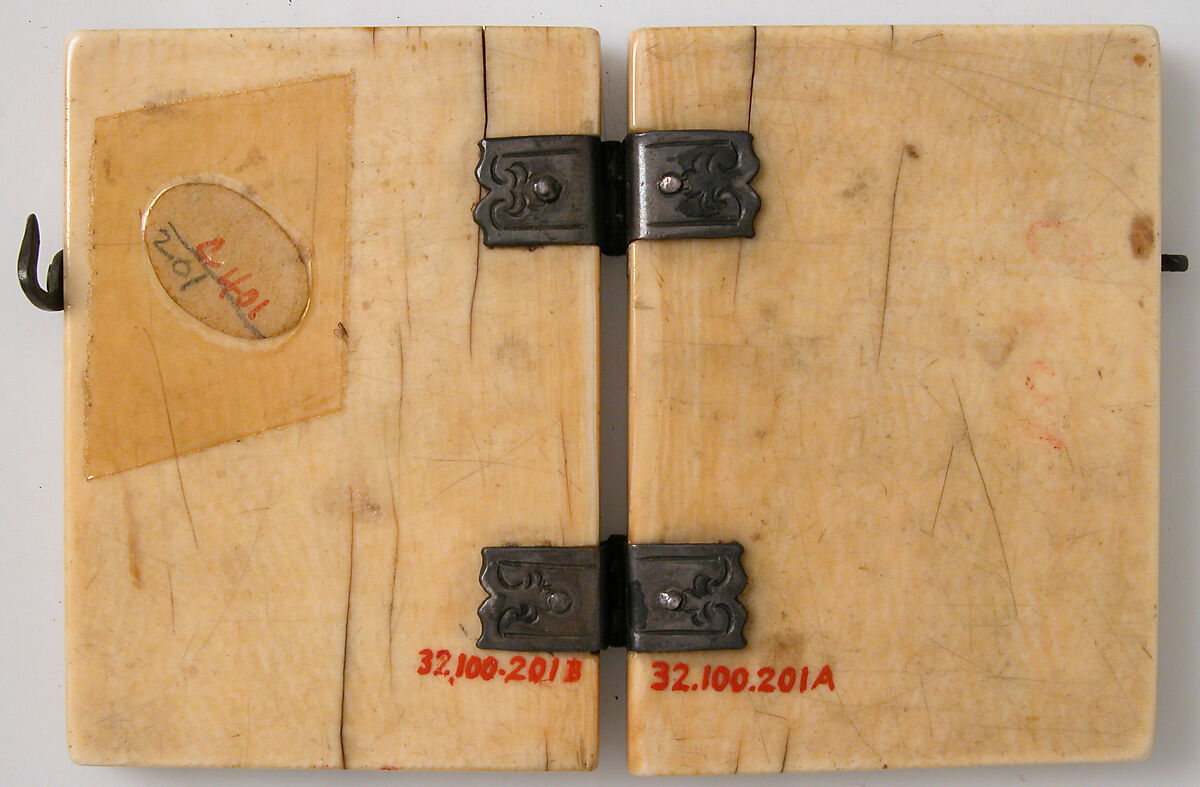 Diptych with Presentation of Christ in the Temple and Crucifixion, Elephant ivory, polychromy, metal mounts, French