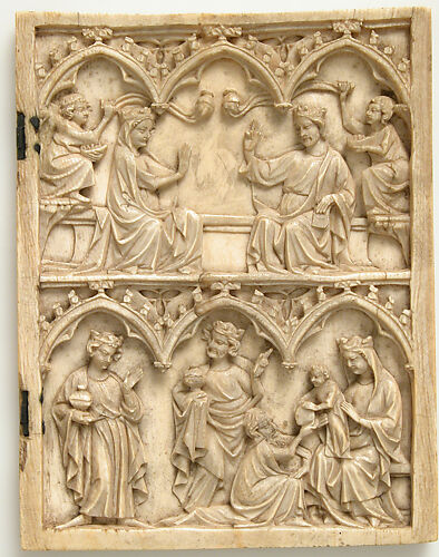 Right Wing of a Diptych with Coronation of the Virgin and Adoration of the Magi