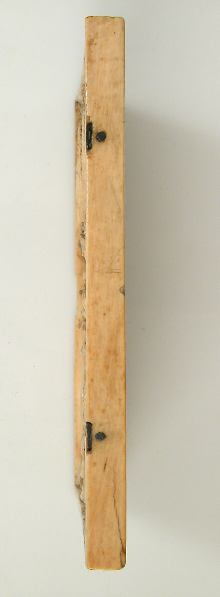 Leaf from a Diptych with the Adoration of the Magi, Elephant ivory with traces of paint and gold, metal mounts, French