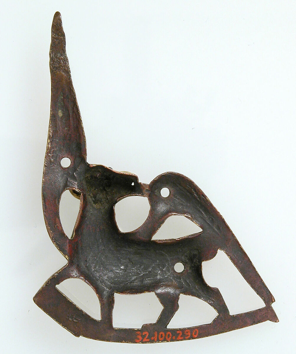 The Ox of Saint Luke (one of two appliqués from a book cover), Copper: repoussé, engraved, chased, and gilt, champlevé enamel, French