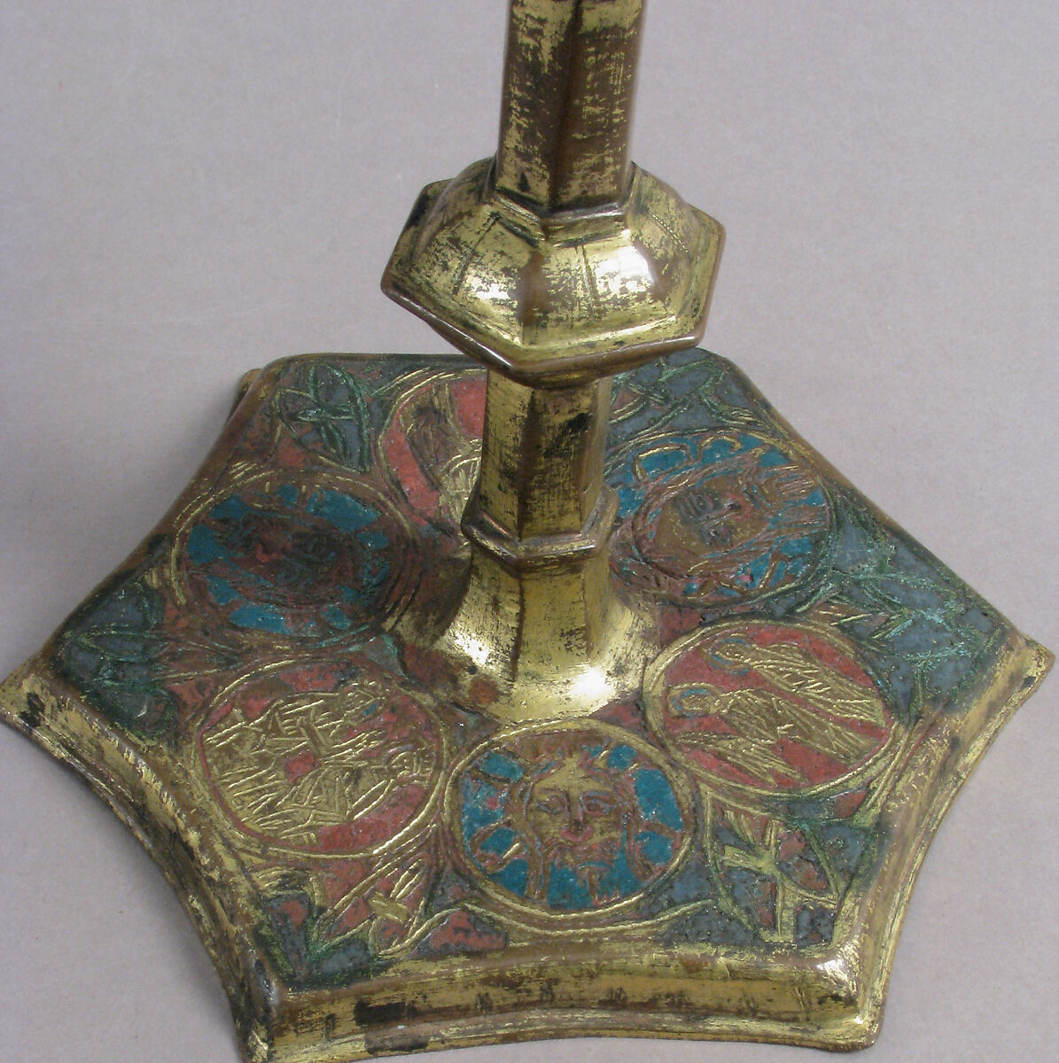 Ciborium, Champlevé enamel, copper-gilt, Spanish